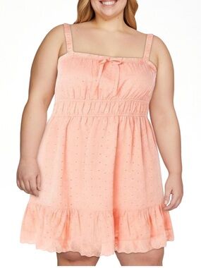 Celebrity Pink Peach Eyelet Sundress